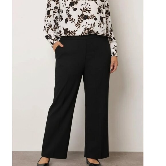 NWT Avenue Tummy Control Slimming Black Slacks Trouser Dress Pant - Sz 24 PLUS - Picture 1 of 13